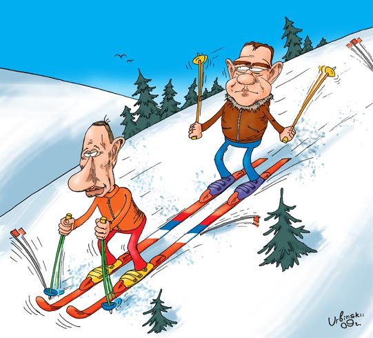 Лыжник карикатура