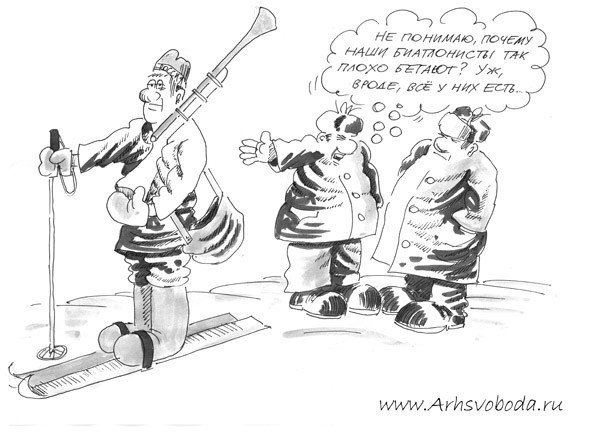 Карикатура лыжник (47 фото)