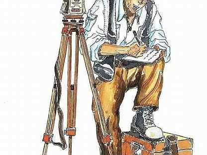 Рисунок геодезиста с прибором