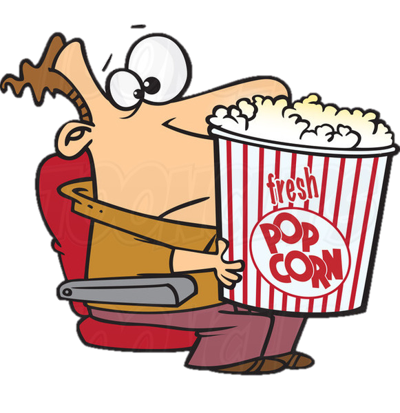 В кино с попкорном карикатура