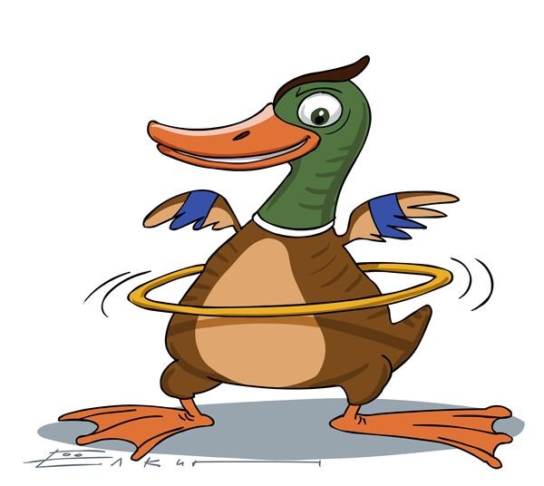 Утка нарисованная смешная