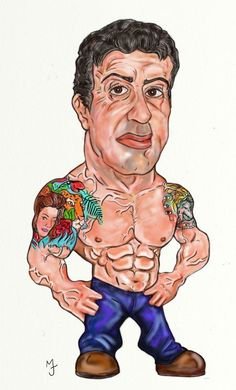 Карикатура на Рокки Сталлоне
