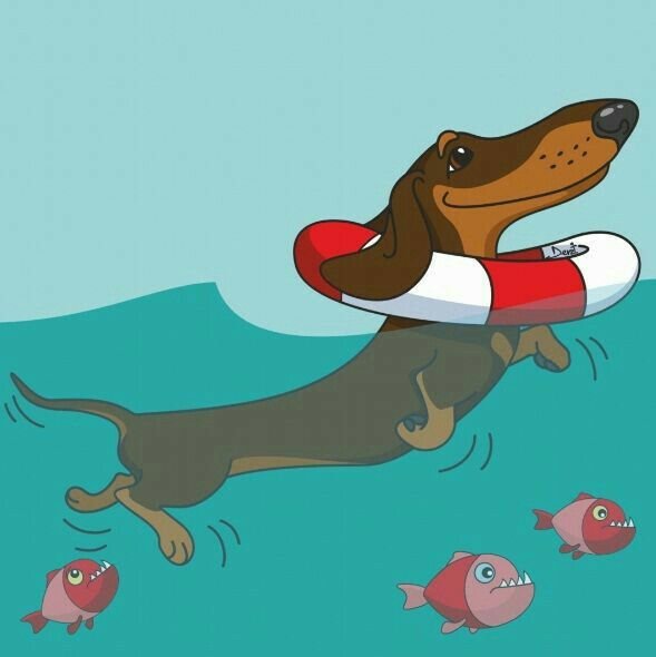 Рисунки таксы прикольные