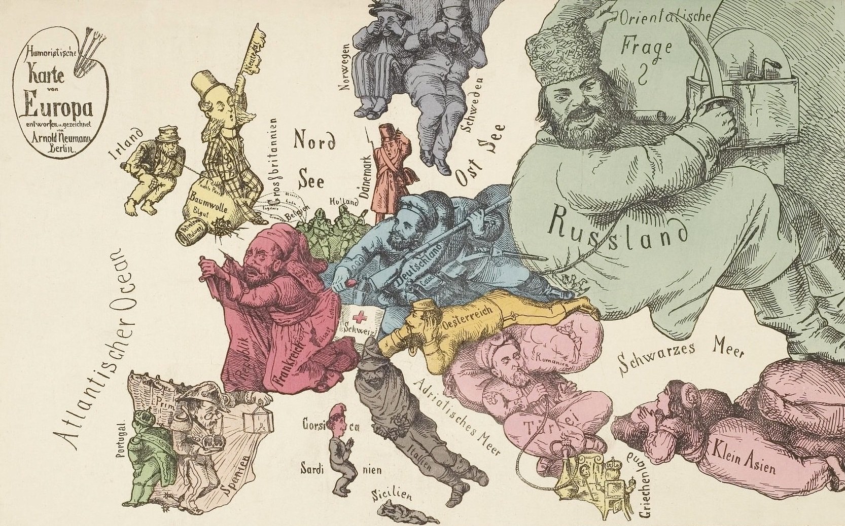 Карикатурные карты Европы первой мировой войны