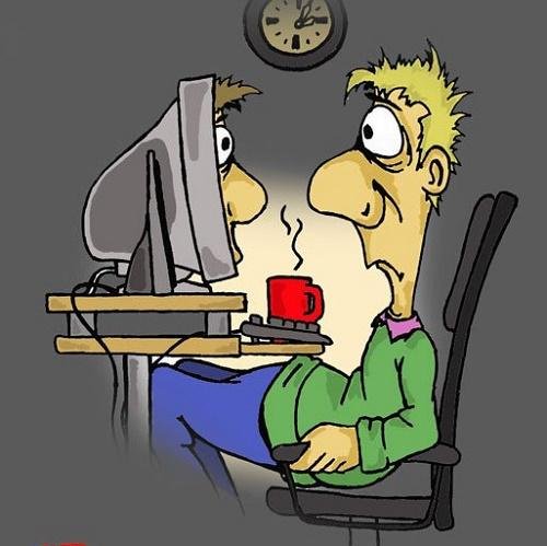 Компьютер карикатура