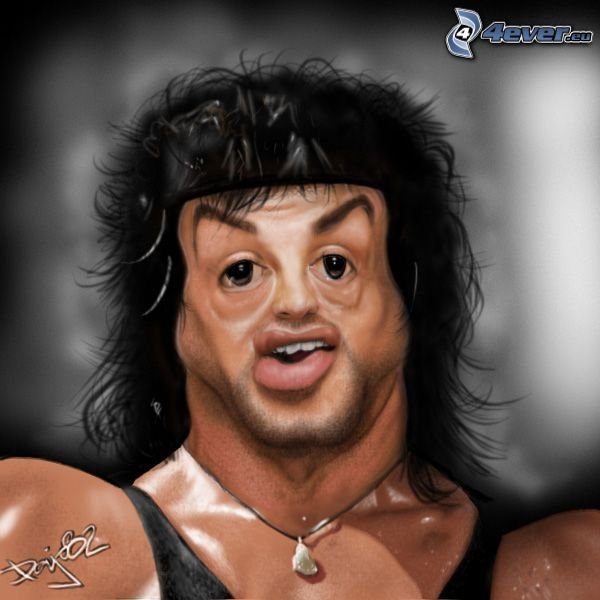 Сильвестр Сталлоне карикатура Рэмбо