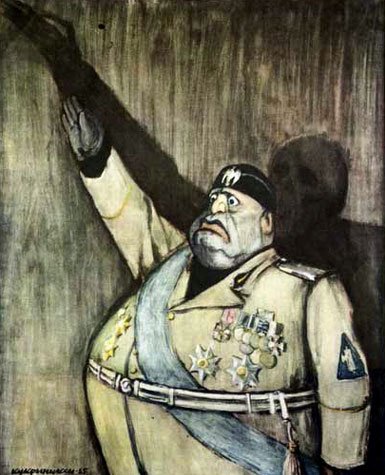 Карикатура на Муссолини Кукрыниксы