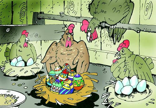 Курица карикатура