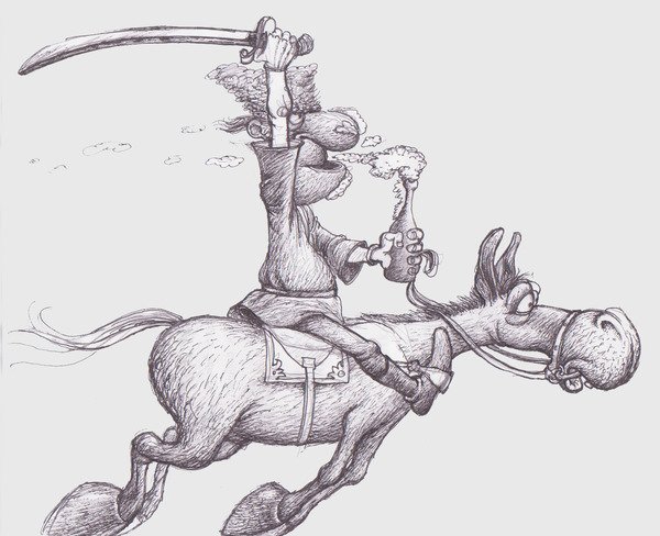 Рыцарь и конь карикатура