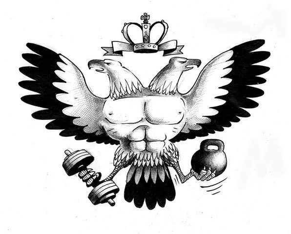 Карикатура на российский герб