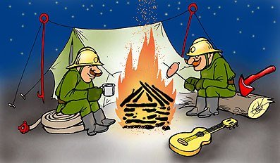 Пожарник карикатура