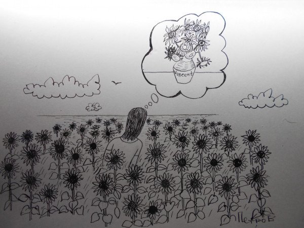 Карикатура подсолнух