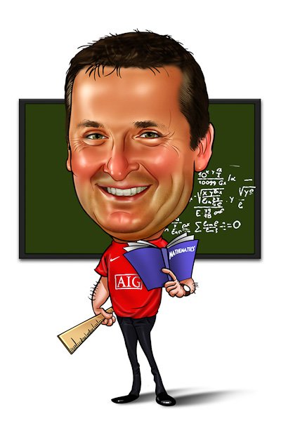 Шарж на учителя математики мужчина