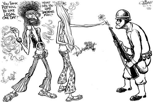 Хиппи карикатура