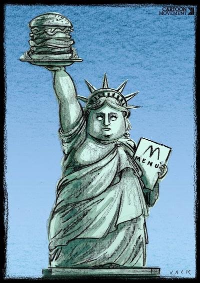 Карикатуры на статую свободы США
