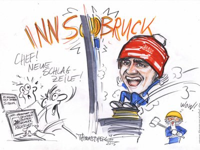 Карикатуры лыжные гонки