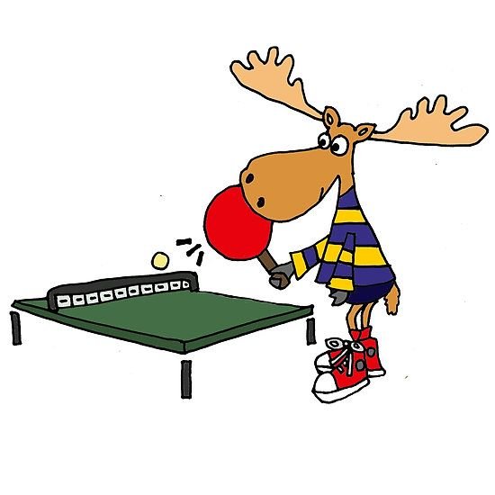 Смешной настольный теннисист