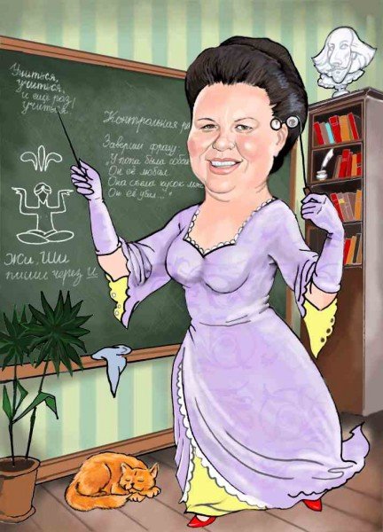 Карикатура на тему школа