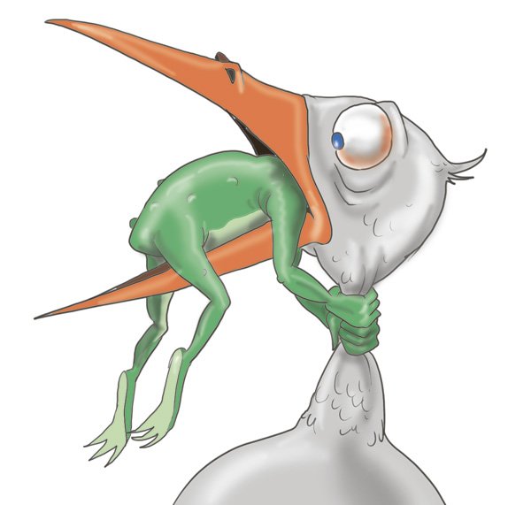 Жаба душит цаплю