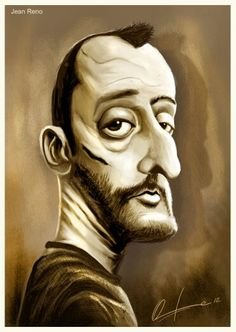 Жан Рено рисунок в графике