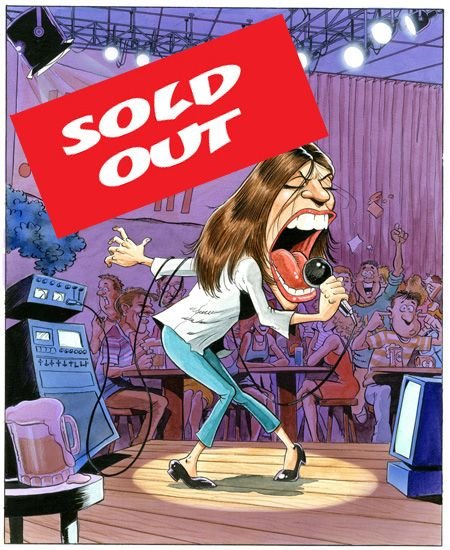 Певец караоке карикатура