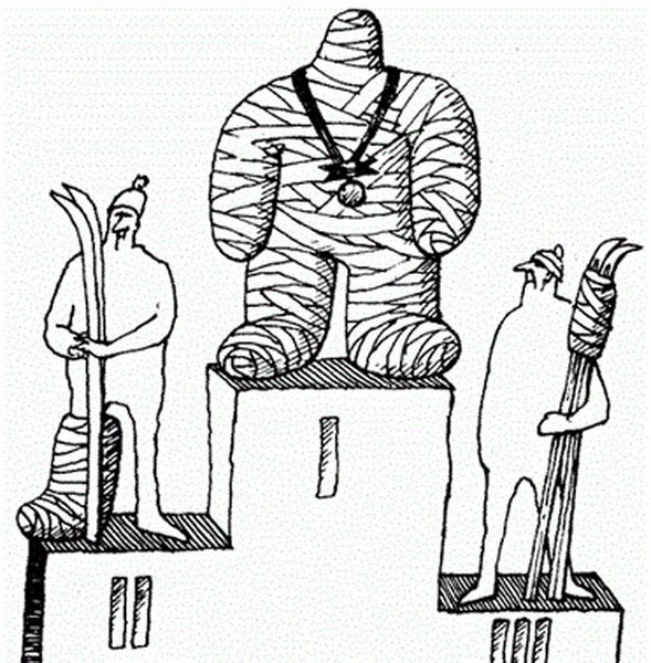 Сломанная нога карикатуры