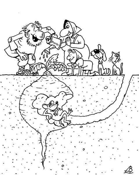 Карикатура раскраска для детей