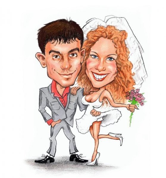 Свадебные шаржи на жениха и невесту