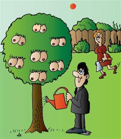 Посадка деревьев карикатура