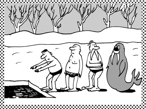 Прорубь карикатура