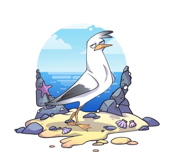 Мультяшное изображение Чайки