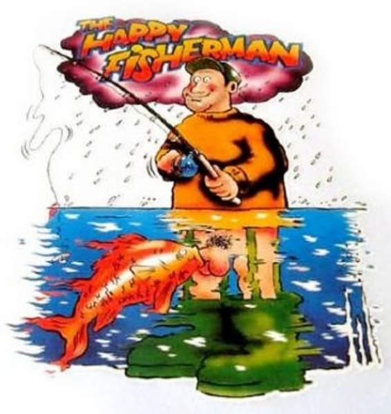 Ловить рыбу на член карикатура