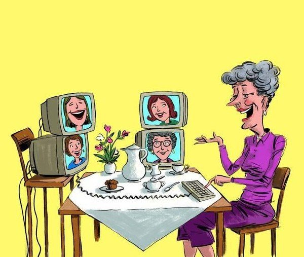 Общение в социальных сетях карикатуры