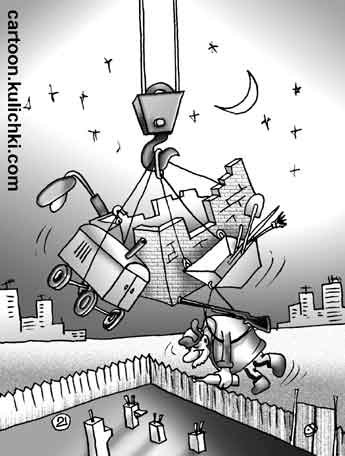 Строитель карикатура