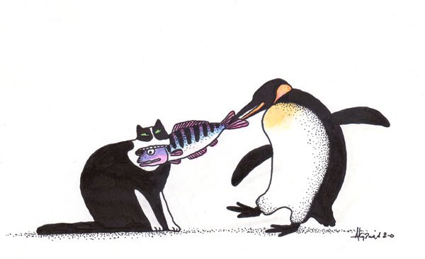 Пингвин рисунок прикол