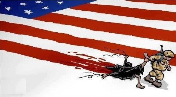 Карикатура на американский флаг