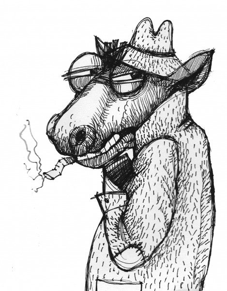 Конь в пальто карикатура