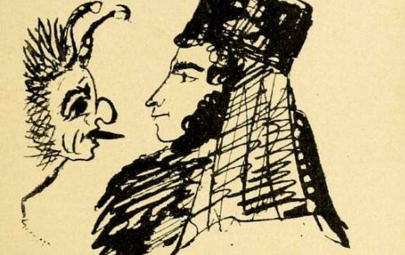 Карикатура на Пушкина рисунок