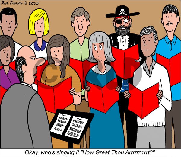 Дирижер и хор карикатура