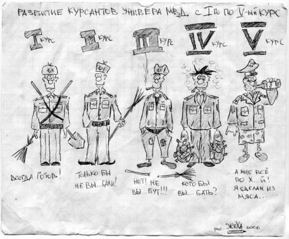 Карикатуры на курсантов военных училищ