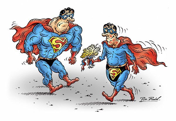 Карикатура на супергероев