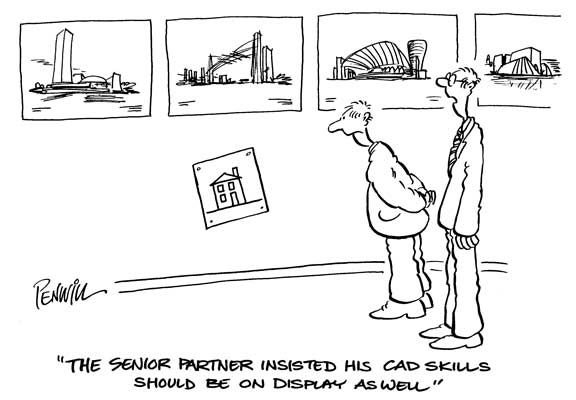 Карикатурный Архитектор