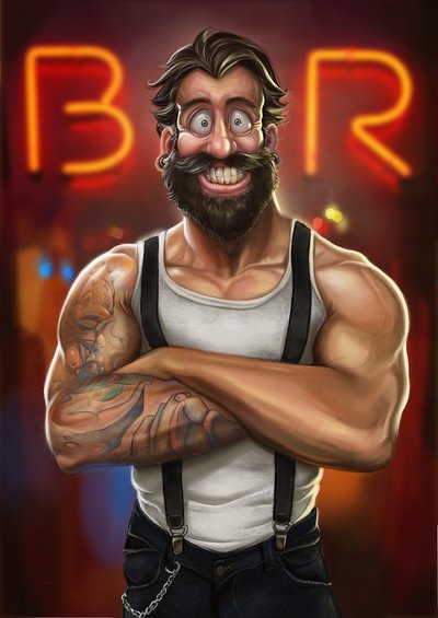 Шарж мужчина с бородой