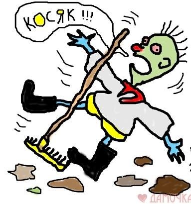 Наступить на грабли карикатура