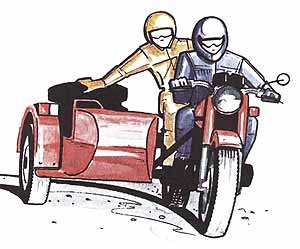 Мотоцикл Урал с коляской вектор