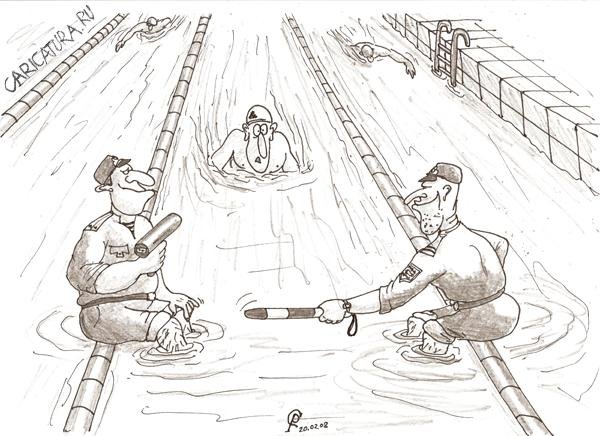 Плавание карикатура