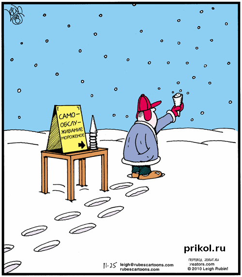 Зимний юмор в картинках