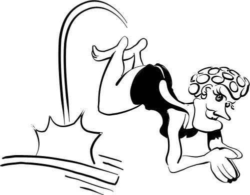 Карикатуры на прыжки в воду