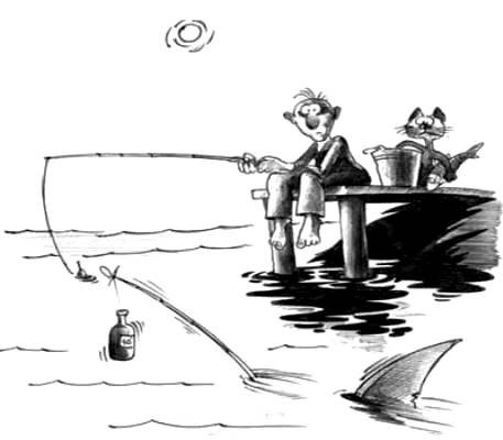 Пойманная щука карикатура