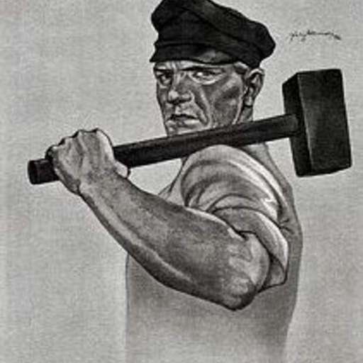 Рабочий с кувалдой